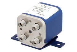 PE71S6071 - Transfer Electromechanical Relay Latching Switch, DC to 40 GHz, up to 80W, 28V Indicators, Self Cut Off, 2.92mm