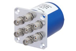 PE71S6088 - SP6T Electromechanical Relay Normally Open Switch, DC to 26.5 GHz, up to 250W, 28V TTL, SMA