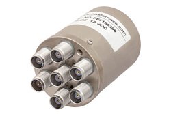 PE71S6206 - SP6T Electromechanical Relay Normally Open Switch, DC to 8 GHz, 50W, 12V, TNC