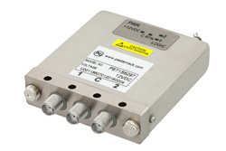 PE71S6297 - SPDT Electromechanical Relay Latching Switch, Terminated, DC to 22 GHz, 20W, 12V Self Cut Off, Diodes, TTL, SMA