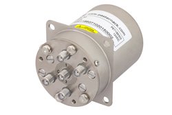 PE71S6303 - SP4T Electromechanical Relay Normally Open Switch, Terminated, DC to 22 GHz, 20W, 12V, Indicators, TTL, Diodes, SMA