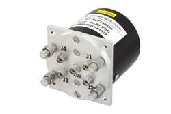 PE71S6320 - SP4T Electromechanical Relay Latching Switch, Terminated, DC to 40 GHz, 3W, 28V, Indicators, TTL, Self Cut Off, Diodes, 2.92mm