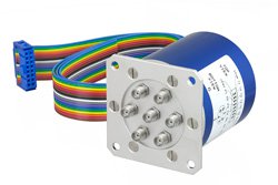 SP6T 0.03 dB Low Insertion Loss Repeatability Relay Latching Switch, Terminated, DC to 20 GHz, 70W, 24V, Indicators, Self Cut Off, SMA