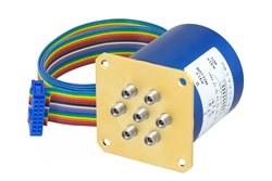 SP6T 0.05 dB Low Insertion Loss Repeatability Relay Latching Switch, Terminated, DC to 40 GHz, 5W, 24V, Indicators, TTL, 2.92mm