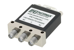 PE71S6351 - SPDT Electromechanical Relay Failsafe Switch, DC to 18 GHz, up to 90W, 12V, Indicators, SMA