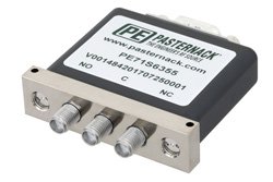 PE71S6355 - SPDT Electromechanical Relay Failsafe Switch, Terminated, DC to 18 GHz, up to 90W, 28V, SMA