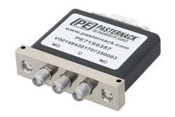 PE71S6357 - SPDT Electromechanical Relay Failsafe Switch, Terminated, DC to 26.5 GHz, up to 90W, 28V, SMA