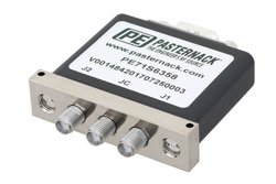 PE71S6358 - SPDT Electromechanical Relay Latching Switch, Terminated, DC to 18 GHz, up to 90W, 12V, SMA