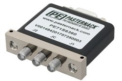 PE71S6360 - SPDT Electromechanical Relay Latching Switch, Terminated, DC to 26.5 GHz, up to 90W, 12V, SMA