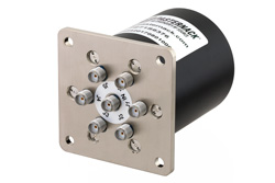 PE71S6376 - SP6T Electromechanical Relay Latching Switch, Terminated, DC to 18 GHz, up to 90W, 12V, SMA