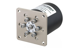 PE71S6378 - SP6T Electromechanical Relay Latching Switch, Terminated, DC to 26.5 GHz, up to 90W, 12V, SMA