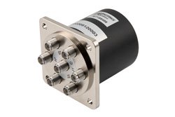 PE71S6486 - SP6T Electromechanical Relay Normally Open Switch, DC to 26.5 GHz, 20W, 12V, SMA