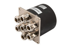 PE71S6505 - SP6T Electromechanical Relay Normally Open Switch, DC to 12.4 GHz, 160W, 28V, N