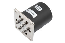 PE71S6550 - SP6T, IP64 Rated Electromechanical Relay Latching Switch, DC to 18 GHz, 90W, 12VDC, SMA