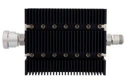 PE7212-3 - 3 dB Fixed Attenuator, 7/16 DIN Female To N Female Directional Black Anodized Aluminum Heatsink Body Rated To 100 Watts Up To 6 GHz