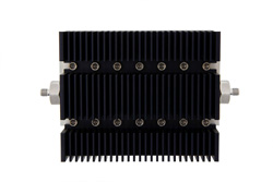 PE7228-60 - 60 dB Fixed Attenuator, SMA Female To SMA Female Directional Black Anodized Aluminum Heatsink Body Rated To 100 Watts Up To 6 GHz