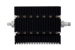 PE7239-3 - 3 dB Fixed Attenuator, SMA Male To TNC Female Directional Black Anodized Aluminum Heatsink Body Rated To 100 Watts Up To 6 GHz