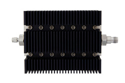 PE7239-50 - 50 dB Fixed Attenuator, SMA Male To TNC Female Directional Black Anodized Aluminum Heatsink Body Rated To 100 Watts Up To 6 GHz