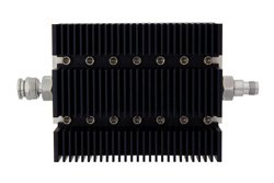 PE7241-3 - 3 dB Fixed Attenuator, TNC Male To TNC Female Directional Black Anodized Aluminum Heatsink Body Rated To 100 Watts Up To 6 GHz