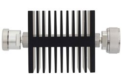 PE7310-20 - 20 dB Fixed Attenuator, 7/16 DIN Female To 7/16 DIN Male Directional Black Anodized Aluminum Heatsink Body Rated To 50 Watts Up To 7.5 GHz