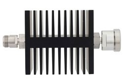 PE7315-6 - 6 dB Fixed Attenuator, N Female To 7/16 DIN Female Directional Black Anodized Aluminum Heatsink Body Rated To 50 Watts Up To 7.5 GHz