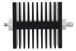 PE7330-30 - 30 dB Fixed Attenuator, SMA Female To SMA Male Directional Black Anodized Aluminum Heatsink Body Rated To 50 Watts Up To 18 GHz