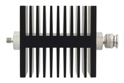 PE7342-40 - 40 dB Fixed Attenuator, SMA Female To TNC Male Directional Black Anodized Aluminum Heatsink Body Rated To 50 Watts Up To 18 GHz