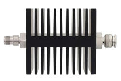 PE7343-3 - 3 dB Fixed Attenuator, TNC Female To TNC Male Directional Black Anodized Aluminum Heatsink Body Rated To 50 Watts Up To 18 GHz