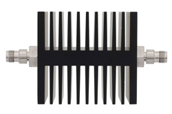 PE7351-30 - 30 dB Fixed Attenuator, TNC Female To TNC Female Directional Black Anodized Aluminum Heatsink Body Rated To 50 Watts Up To 18 GHz