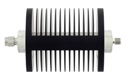 PE7357-40 - 40 dB Fixed Attenuator, SMA Male to SMA Female Black Anodized Aluminum Heatsink Body Rated to 25 Watts Up to 18 GHz