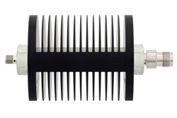 PE7364-20 - 20 dB Fixed Attenuator, SMA Female to TNC Female Black Anodized Aluminum Heatsink Body Rated to 25 Watts Up to 18 GHz