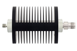 PE7365-20 - 20 dB Fixed Attenuator, SMA Female to TNC Male Black Anodized Aluminum Heatsink Body Rated to 25 Watts Up to 18 GHz
