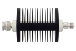 PE7375-30 - 30 dB Fixed Attenuator, TNC Male to TNC Female Black Anodized Aluminum Heatsink Body Rated to 25 Watts Up to 18 GHz