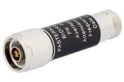 PE7390-1 - 1 dB Fixed Attenuator, N Male to N Female Aluminum Body Rated to 5 Watts Up to 3 GHz