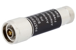 PE7390-10 - 10 dB Fixed Attenuator, N Male to N Female Aluminum Body Rated to 5 Watts Up to 3 GHz