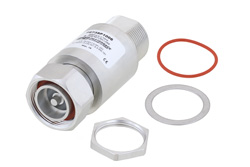 7/16 F/M In/Out Bulkhead Coax RF Surge Protector 698MHz - 2.7GHz DC Block 500W IP67 .01uJ 40KA Filter BiDirect Low PIM -155 dBc