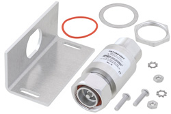 7/16 F/M In/Out Bulkhead Coax RF Surge Protector 698MHz - 2.7GHz DC Block 500W IP67 .01uJ 40kA Filter Low PIM -155 dBc