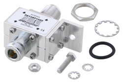 Type N F/F In/Out Bulkhead Coax RF Surge Protector 125MHz - 1GHz DC Block 500W 800uJ 20KA Blocking Cap and Gas Tube