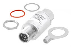 PE73SP1060 - 4.3-10 M/F In/Out Bulkhead Coax RF Surge Protector, 698MHz - 2.7GHz, DC Block, 500W, IP67, 40kA, Filter, Low PIM -173 dBc