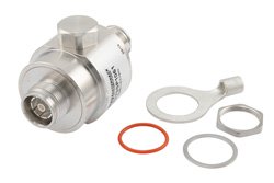 PE73SP1061 - 4.3-10 F/F Bulkhead Coaxial RF Surge Protector, 698MHz - 2.7GHz, 500W, IP67, 80 V Max., 1mJ, 20kA, Filter, Low PIM -173 dBc