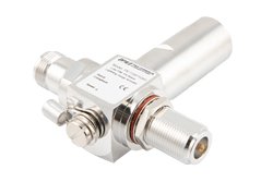 PE73SP1065 - Type N F/F In/Out Coax RF Surge Protector, 800MHz - 2.25GHz, DC Block, Low PIM, Quarter Wave Stub, BiDirect, Low PIM -150 dBc