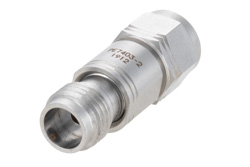 PE7403-2 - 2 dB Fixed Attenuator, 1.85mm Male to 1.85mm Female Passivated Stainless Steel Body Rated to 1 Watt Up to 65 GHz
