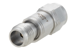 PE7403-7 - 7 dB Fixed Attenuator, 1.85mm Male to 1.85mm Female Passivated Stainless Steel Body Rated to 1 Watt Up to 65 GHz