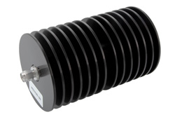 PE7425-30 - 30 dB Fixed Attenuator, SMA Male to SMA Female Directional Black Anodized Aluminum Heatsink Body Rated to 100 Watts Up to 18 GHz