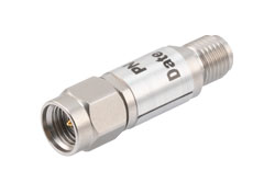 PE7429-10 - 10 dB Fixed Attenuator, 2.92mm Male to 2.92mm Female Passivated Stainless Steel Body Rated to 0.5 Watts Up to 40 GHz