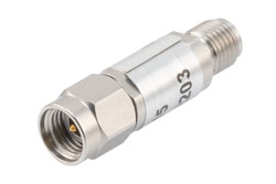 PE7429-15 - 15 dB Fixed Attenuator, 2.92mm Male to 2.92mm Female Passivated Stainless Steel Body Rated to 0.5 Watts Up to 40 GHz