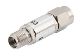 PE7429-3 - 3 dB Fixed Attenuator, 2.92mm Male to 2.92mm Female Passivated Stainless Steel Body Rated to 0.5 Watts Up to 40 GHz