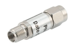 PE7429-4 - 4 dB Fixed Attenuator, 2.92mm Male to 2.92mm Female Passivated Stainless Steel Body Rated to 0.5 Watts Up to 40 GHz