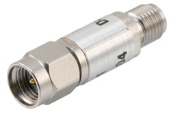PE7430-1 - 1 dB Fixed Attenuator, 2.92mm Male to 2.92mm Female Passivated Stainless Steel Body Rated to 2 Watts Up to 40 GHz