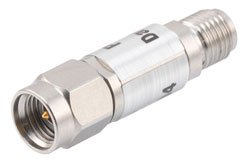 PE7430-2 - 2 dB Fixed Attenuator, 2.92mm Male to 2.92mm Female Passivated Stainless Steel Body Rated to 2 Watts Up to 40 GHz
